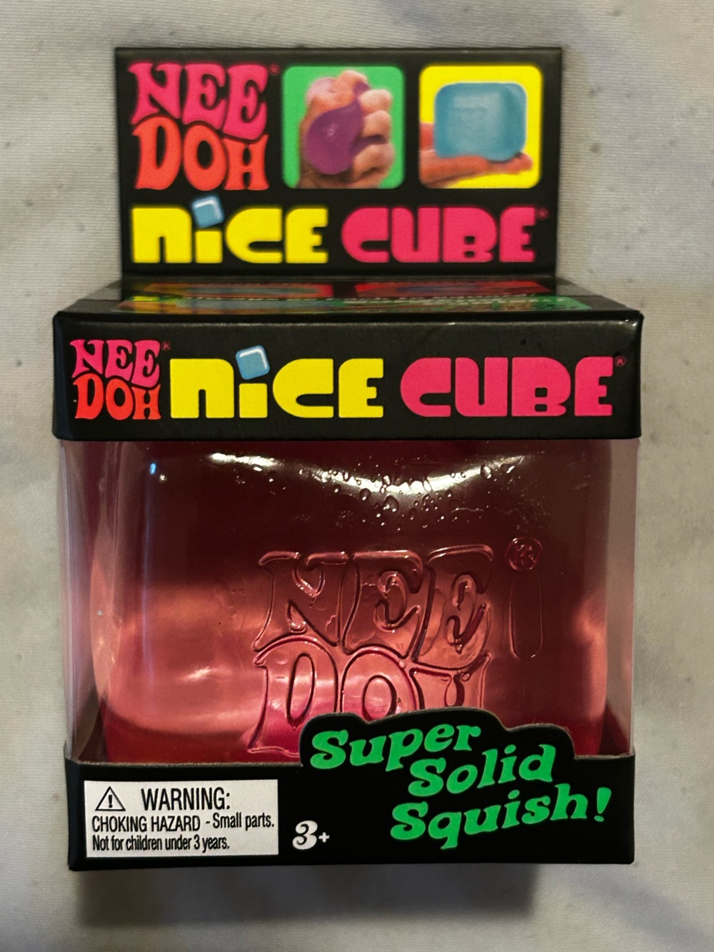 Schylling NeeDoh Nice Cube Super Solid Squish Fidget Squish Squishy Toy PINK